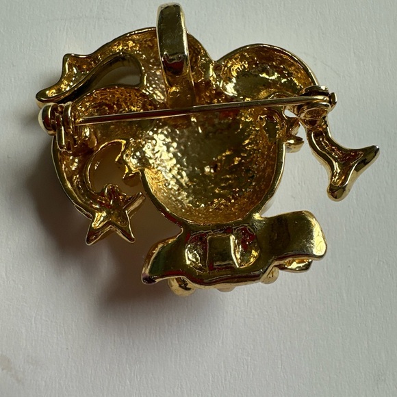 2 Mardi Gras brooches from the 1980s Enamel Clown and A Rhinestone Mask. - Picture 8 of 8